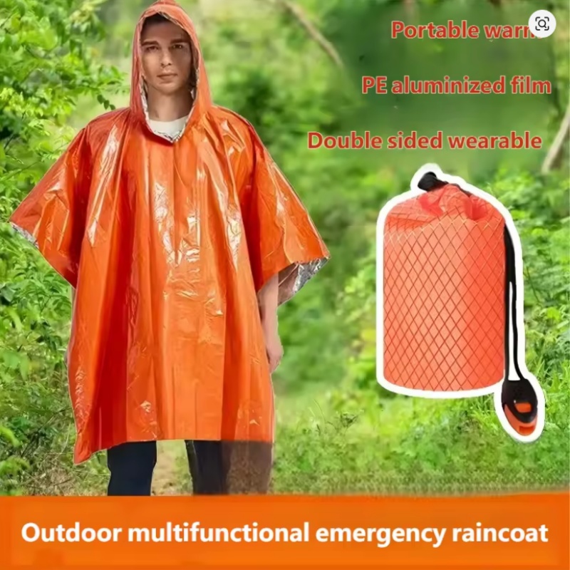 Survival Blanket Reflective - Poncho di Emergenza 4 Pezzi, Telo